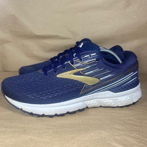 Brooks Adrenaline GTS 19 Shoes Men's 11.5 Wide (2E) Blue & Gold Running Shoes - Picture 1 of 10